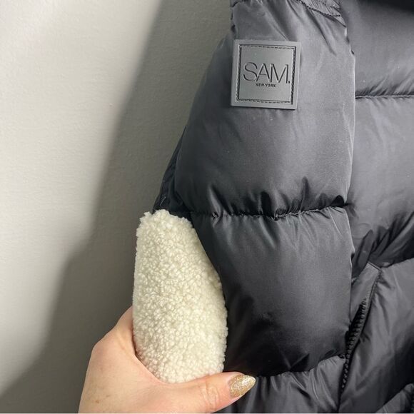 SAM. New York Nikki Shearling Trimmed Jacket M - Picture 5 of 9